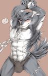  abs anthro biceps bulge canine chest_tuft fur male mammal muscular muscular_male pecs tach8 tuft wolf 