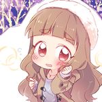  hat idolmaster idolmaster_cinderella_girls jewelry kamiya_nao long_hair necklace six_(fnrptal1010) solo sweater thick_eyebrows tree winter_clothes 