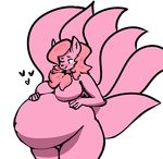  2016 anthro belly big_belly breasts canine featureless_breasts fox mammal nude overweight pregnant quib transgender_female 