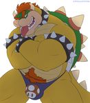  2016 body_hair bowser bulge clothed clothing crossed_arms ethancostas flat_colors happy_trail horn jockstrap koopa looking_at_viewer male mario_bros navel nintendo partially_clothed penis_outline pinup pose presenting pubes scalie solo underwear video_games 
