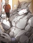  abs anthro biceps canine fur male mammal muscular muscular_male pecs tach8 wolf 