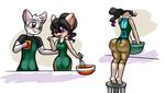 albino apron baking big_breasts big_butt big_ears big_thighs black_hair bowl breasts butt chair clothing cooking cute eyewear female glasses hair isaac khali kitchen male mammal mature_female mother mouse norithics parent pockets purple_hair rat red_eyes rodent romantic romantic_couple shorts stool teacher tight_clothing voluptuous white_hair wide_hips 