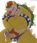  2016 body_hair bowser clothed clothing crossed_arms ethancostas flat_colors happy_trail horn humanoid_penis jockstrap koopa leaking looking_at_viewer male mario_bros navel nintendo partially_clothed penis pinup pose precum presenting pubes scalie solo underwear video_games 