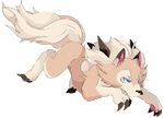  blue_eyes claws full_body gen_7_pokemon kundroid lycanroc no_humans paws pokemon pokemon_(creature) solo transparent_background wolf 