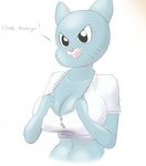  angry anthro big_breasts blue_fur breasts cartoon_network cat cleavage clothed clothing english_text feline female fur half-shirt huge_breasts mammal mature_female mother navel nicole_watterson open_mouth parent pink_nose r-rova solo text the_amazing_world_of_gumball tongue whiskers 