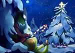  blitzdrachin christmas christmas_tree cubone detailed_background heliolisk holidays night nintendo pok&eacute;mon snow tree video_games 