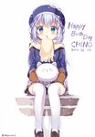  2016 :o angora_rabbit animal beret blue_eyes blue_hair blush bunny character_name coat dated english gochuumon_wa_usagi_desu_ka? hair_ornament happy_birthday hat holding holding_animal kafuu_chino loafers long_hair looking_at_viewer mittens myuton open_mouth pleated_skirt scarf shoes simple_background sitting skirt snow snow_on_head solo thighhighs tippy_(gochiusa) twitter_username white_background white_legwear winter_clothes winter_coat x_hair_ornament 