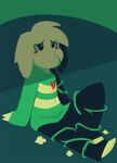  anthro asriel_dreemurr caprine clothed clothing forked_tongue goat male mammal ottahz sad sitting solo tongue tongue_out undertale video_games 