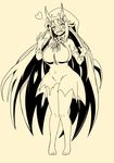  :d alternate_breast_size alternate_height bare_legs bare_shoulders barefoot breasts dress greyscale heart horns huge_breasts lineart long_hair looking_at_viewer monochrome monster_girl monster_girl_encyclopedia nav older open_mouth pointy_ears redcap_(monster_girl_encyclopedia) smile solo very_long_hair 