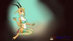  antelope anthro blonde_hair brab777 clothing disney female fur gazelle gazelle_(zootopia) hair hooves horn lingerie looking_at_viewer mammal navel tan_fur underwear zootopia 