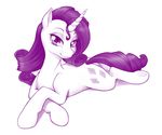  2016 cutie_mark dstears equine female feral friendship_is_magic fur hair horn looking_at_viewer mammal monochrome my_little_pony rarity_(mlp) simple_background smile solo unicorn white_background 