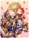  aglovale_(granblue_fantasy) armor blonde_hair brothers chibi dr. food fruit granblue_fantasy male_focus multiple_boys percival_(granblue_fantasy) red_eyes siblings smile strawberry 