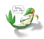  anus dialogue feral longlevy nintendo pok&eacute;mon presenting reaction_image reptile scalie simple_background snake snivy solo spreading video_games white_background 
