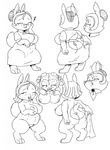  &lt;3 anthro big_breasts black_and_white breasts butt clothing darkboss dress eyes_closed eyewear female glasses hair lagomorph licking licking_lips mammal mature_female monochrome musical_note nipple_bulge nipples nude pussy rabbit smile solo tongue tongue_out 