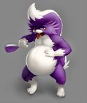  ambiguous_gender anthro belly beverage big_belly fur longlevy looking_at_viewer mammal mouth_shot nintendo pok&eacute;mon skunk skuntank teeth tongue tongue_out video_games vore 