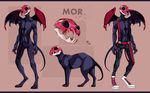  animal_genitalia anthro canine clothed clothing demon feral hybrid male mammal model_sheet nude open_mouth sheath skull solo teaksamin wings 
