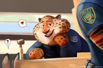  2016 7theaven anthro benjamin_clawhauser cheetah disney feline fur judy_hopps lagomorph male mammal rabbit tiger zootopia 