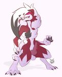  anthro balls barefoot canine claws erection fur glowing glowing_eyes knot looking_at_viewer lycanroc male mammal nintendo nude penis pok&eacute;mon rodent-blood sharp_claws sharp_teeth smile solo standing teeth toe_claws tongue tongue_out video_games wolf 