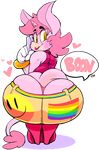  anthro big_butt boon_(vimhomeless) butt clothed clothing crossdressing equine girly gloves hair hi_res horn lipstick looking_back makeup male mammal pink_hair rear_view solo thong unicorn vimhomeless 