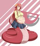  1girl breasts lamia miia_(monster_musume) monster_girl monster_musume_no_iru_nichijou pregnant red_hair saburox solo 