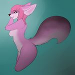  anthro breasts bubblegum_(ivy_trellis) canine countershading crying ears_back featureless_breasts female fennec fox fur gradient_background hair mammal pink_body pink_fur pink_hair side_boob side_view simple_background songgoishtar tears turquoise_background 