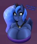  anthro big_breasts booponies breasts cleavage clothed clothing crown dress female friendship_is_magic horn jewelry my_little_pony necklace text top wings 