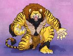  anthro bulge feline hairy hybrid liger lion male mammal muscular solo tiger wfa 