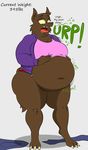  americananomaly_(artist) anthro belly big_belly big_breasts breasts canine clothing female gurgle looking_at_viewer mammal navel overweight panties solo thick_thighs underwear weight_gain were werewolf 