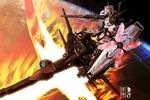  airplane beam_rifle cannon delta_plus earth energy_gun gun gundam gundam_unicorn highres mecha no_humans nt-d orbit sandrum shield unicorn_gundam weapon 