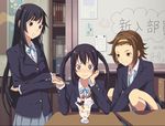  3girls akiyama_mio bad_id bad_pixiv_id black_eyes black_hair brown_eyes brown_hair dessert eating food hairband ice_cream k-on! long_hair multiple_girls nakano_azusa parfait school_uniform sparkle tainaka_ritsu yuuhi_(ages) 