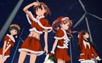  derivative_work head_wreath highres misaka_mikoto multiple_girls santa_costume saten_ruiko shirai_kuroko sky star_(sky) starry_sky third-party_edit to_aru_kagaku_no_railgun to_aru_majutsu_no_index uiharu_kazari wallpaper wind_turbine windmill 