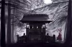  hakurei_reimu scenery shrine solo stone_lantern touhou tsubasa_(abchipika) 