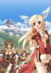  2girls absurdres armor artist_request blonde_hair book champion green_eyes high_priest highres lord_knight multiple_girls ragnarok_online thighhighs wings 