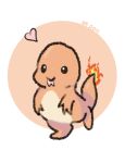  &lt;3 charmander cottongryph digital_media_(artwork) fire flaming_tail lizard nintendo pok&eacute;mon pok&eacute;mon_(species) reptile scalie simple_background smile solo tongue tongue_out video_games 