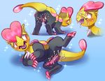  after_sex barbed_penis blush candychameleon cum cum_in_pussy cum_inside cum_on_face erection female feral jangmo-o male multiple_images nintendo penis pok&eacute;mon spread_legs spreading video_games 