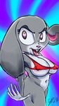  2016 anthro areola big_breasts bikini breasts butt clothed clothing disney erect_nipples female fur grey_fur judy_hopps lagomorph mammal nipples open_mouth rabbit sketch smile solo swimsuit tgtf234 thick_thighs zootopia 