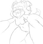  anthro argento armpits bent_over blaze_the_cat breasts cat feline female half-closed_eyes hi_res looking_at_viewer mammal navel nude open_mouth sketch slightly_chubby solo sonic_(series) 