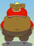  americananomaly_(artist) anthro bear belly big_belly big_breasts breasts cheerleader clothed clothing female gurgle huge_breasts hyper hyper_belly mammal navel overweight skimpy solo thick_thighs 