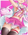  dr_rex head_out_of_frame long_hair midriff panties pink_hair rosia_(show_by_rock!!) show_by_rock!! solo thigh_gap thighhighs underwear 