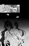  bdsm blake_belladonna blood bruise comic commentary_request cuffs greyscale groping injury monochrome multiple_girls neo_(rwby) netorare open_clothes restrained rwby shackles translation_request yahaee yang_xiao_long yuri 