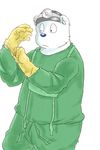  anthro bear burble clothed clothing danger_rangers digital_media_(artwork) doctor fur gloves head_mirror hospital male mammal mask medical piefactory polar_bear scrubs simple_background solo standing surgeon surgical_mask uniform white_fur 