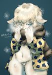 blonde_hair blue_eyes furry sasamino scarf sheep 