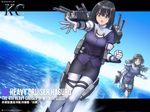  ashigara_(kantai_collection) black_hair blouse blue_sky box_art breasts brown_eyes brown_hair cannon character_name cloud day elbow_gloves gloves gundam gunpla haguro_(kantai_collection) hair_ornament hairband highres horned_headwear kantai_collection long_hair medium_breasts multiple_girls ocean open_mouth pantyhose sailor_collar short_hair skirt sky takahashi_umori text_focus torpedo turret water wavy_hair white_gloves white_legwear 