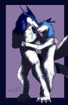 2016 absorption_vore blue_fur digital_media_(artwork) duo female fur licking long_tongue nude open_mouth sergal simple_background smile tongue tongue_out vore waismuth white_fur 