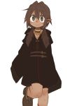  brown_hair dark_skin female jewelry low_twintails necklace ootorii_bisetsu pointy_ears scar shoes sleeves_past_wrists solo transparent_background twintails 