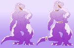  anthro candychameleon dinosaur male muscular open_mouth solo standing teeth theropod tongue tyrannosaurus_rex 