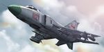  aircraft airplane artist_name cloud cloudy_sky dated day fighter_jet flying jet military military_vehicle missile no_humans original shenyang_j-8 signature sky zephyr164 