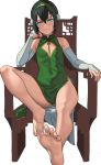  avatar:_the_last_airbender avatar_(series) barefoot chair feet green_eyes hair_bun head_rest lasterk looking_at_viewer pov sitting smile soles toes toph_bei_fong 