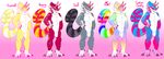  anthro breasts candychameleon chameleon featureless_breasts female group lizard model_sheet nude reptile scalie standing 