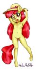  2016 alpha_channel anibaruthecat anthro anthrofied apple_bloom_(mlp) armpits cub earth_pony equine female friendship_is_magic hair hi_res horse long_hair mammal mostly_nude my_little_pony navel nipples open_mouth pony pussy simple_background solo transparent_background young 